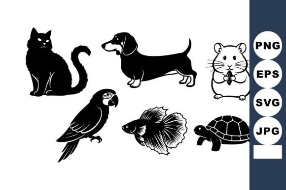 Black Silhouette Pet Animal Vectors