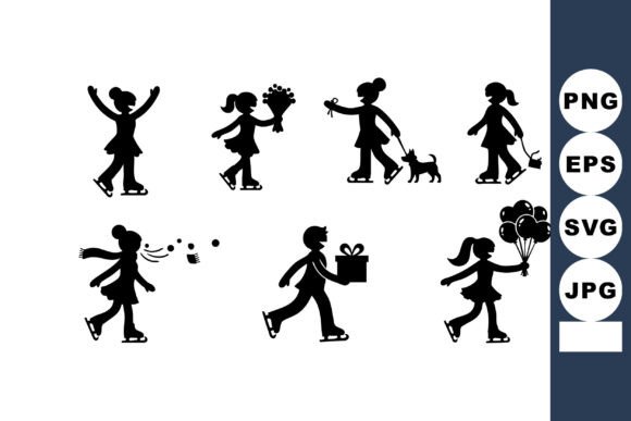 Children Playing Silhouettes Vector
