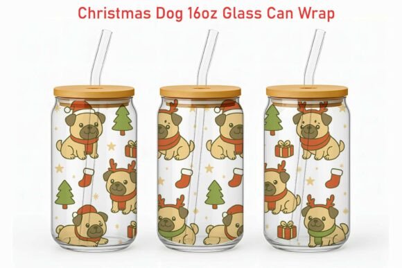 Christmas Pug Glass Can Wrap: Embroidery Design Review