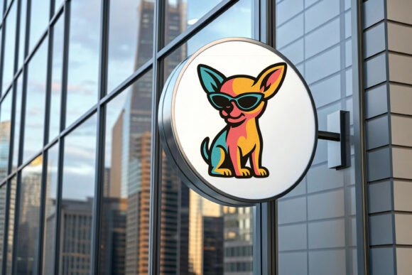 Colorful Cartoon Chihuahua with Sunglass