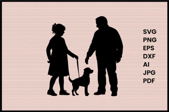 Grandparents with Granddaughter Vector
