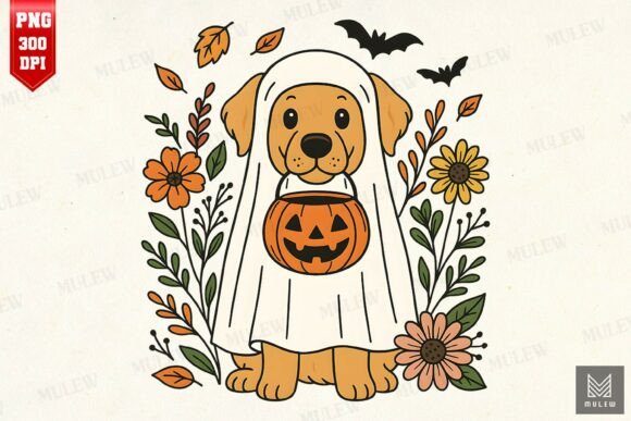 Halloween Golden Retriever Flowers PNG: Hands-On Review