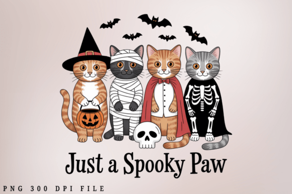 Just a Spooky Paw PNG Design