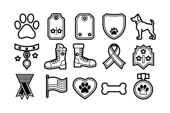 Military K9 Vector Silhouette Set