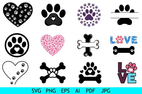 Paw Print Love Bundle Set: A Designer's Take on Pet-Themed Embroidery