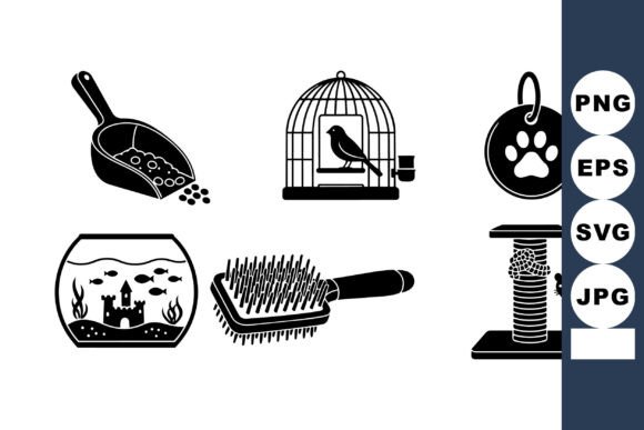Pet Care Essentials Clipart Set