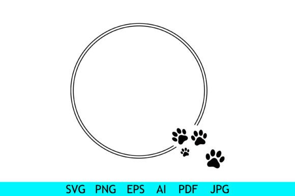 Pet Paw Circle Frame Design