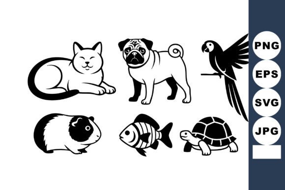 Simple Vector Set Pet Animals