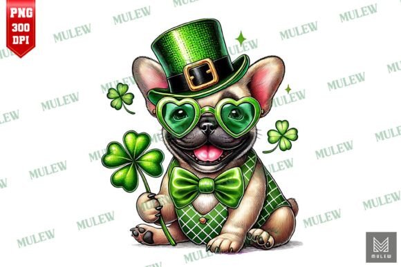 St Patrick's Day French Bulldog PNG Review for Embroidery