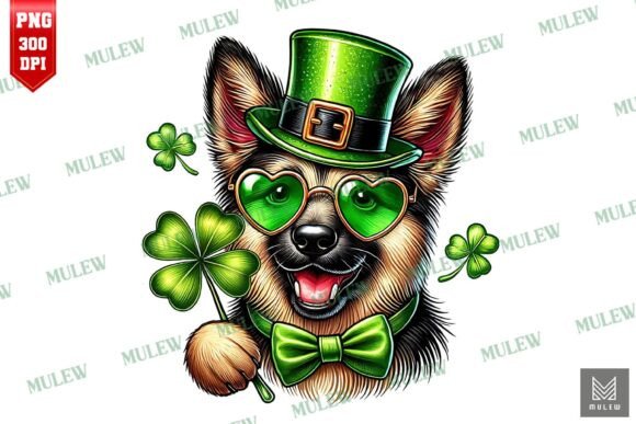 St Patrick's Day German Shepherd PNG