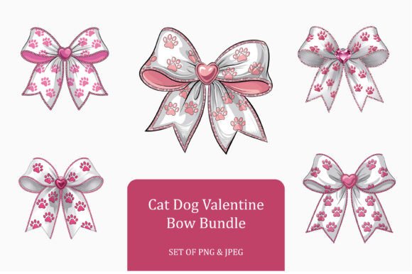 Valentine Pet Bow Clipart Set: A Designer's Take