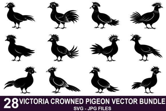Victoria Crowned Pigeon Vector Bundle