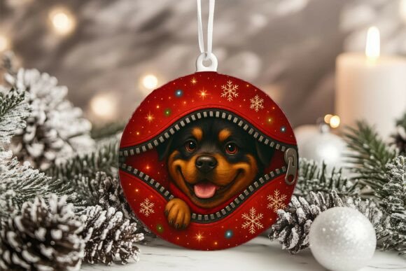 Xmas Zipper Rottweiler Circle Ornament Review