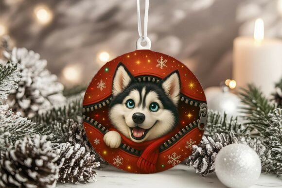 Xmas Zipper Siberian Husky Ornament: Design Review