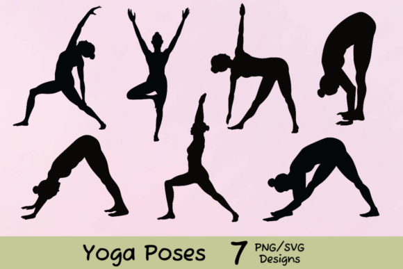 Yoga Poses Silhouette Bundle